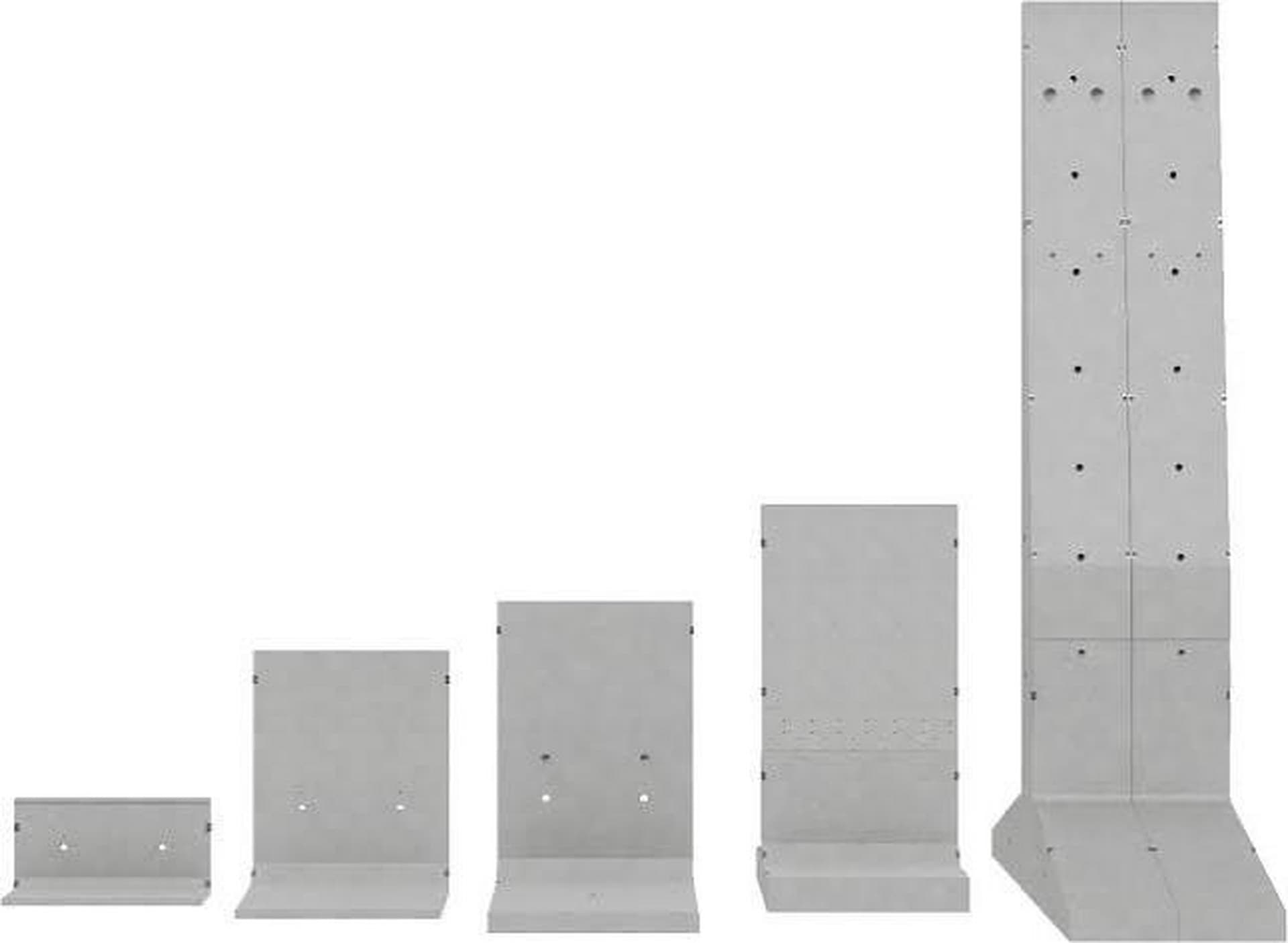 L-shape retaining wall height range